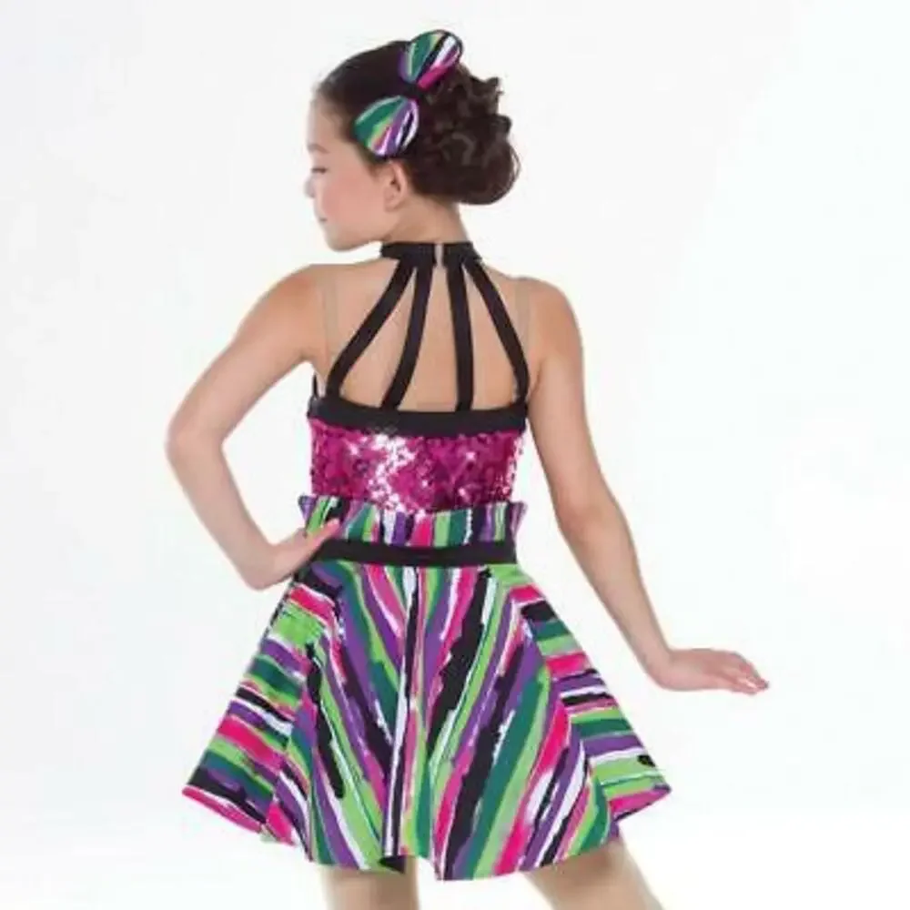 Pre-Owned Dance Costume Revolution RC17100 Large Child Pink Dress Jazz Sequin